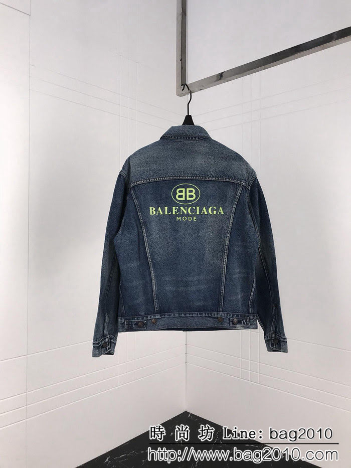 BALENCIAGA巴黎世家 新款 背後字母logo牛仔外套 明星同款 情侶款 ydi1064